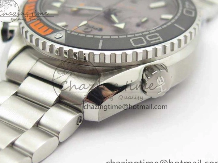 0227 Planet Ocean Master Chrono SS OM 1:1 Best Edition Gray Dial On SS Bracelet A9900 V Efficient 8116